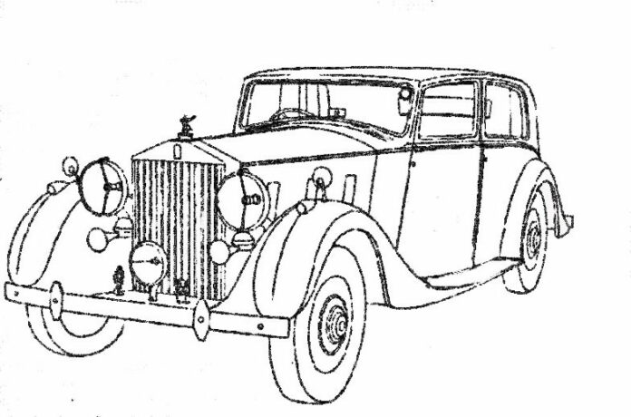 Online coloring book Antique Rolls Royce car