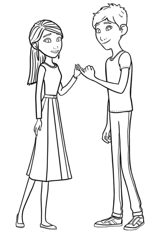Online coloring book Couple in love