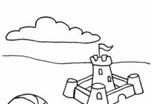 Online coloring book Castle on the beach