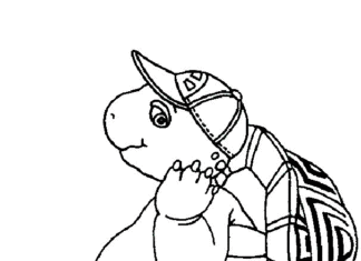 Livro colorido on-line Uma tartaruga atenciosa