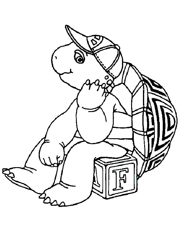 Online coloring book The thoughtful turtle
