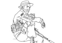 Online-Malbuch Soldier aus dem Spiel Call of Duty