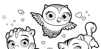 Livro online para colorir Animais de Pequenas Encantadoras