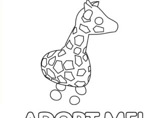Färgbok med giraff på nätet för sagobarn