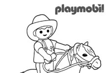 Färgbok online cowboy från playmobil