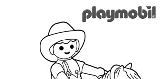 Färgbok online cowboy från playmobil