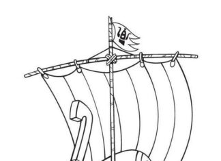 Livro colorido on-line Viking navio