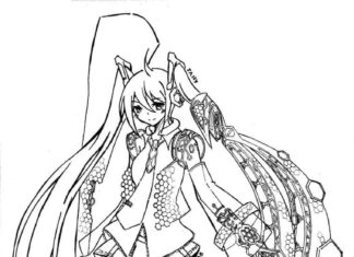 Coloriage en ligne de Vocaloid en costume