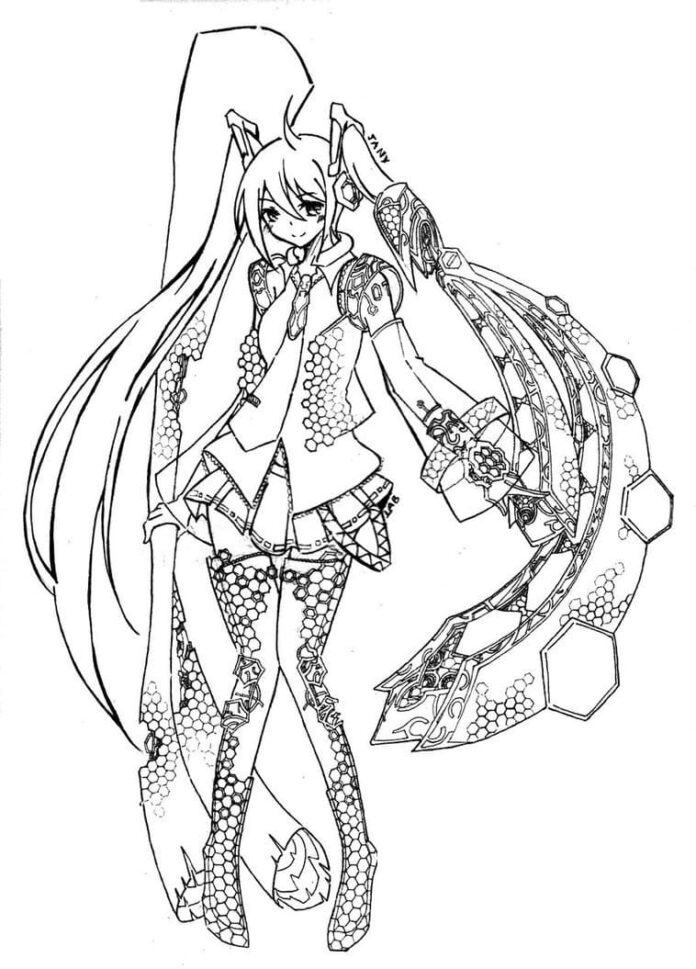 Online coloring book Vocaloid in costume