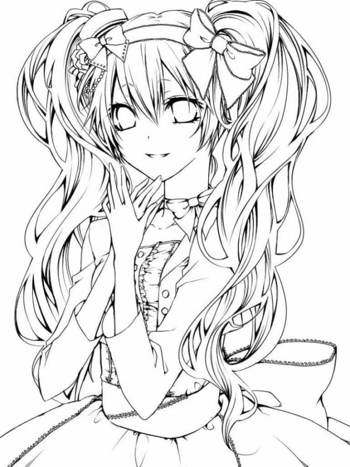 coloring page online girl from Vocaloid