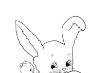 Färgbok på nätet om en liten hare och en höna