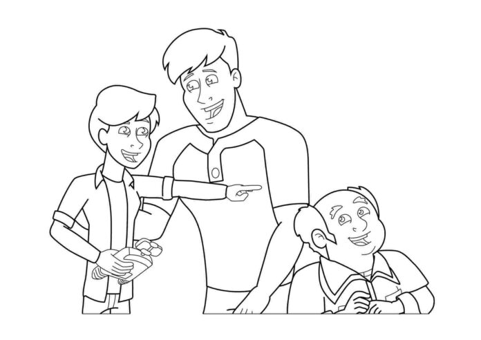 Online coloring book happy family