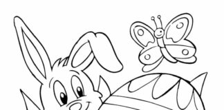 Online coloring book of the jolly Easter bunny