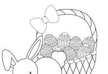 Online coloring book bunny and basket
