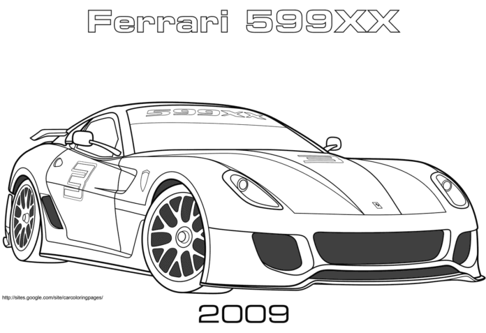 página para colorir ferrari 599XX online