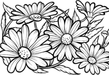 coloring page daisy flowers online