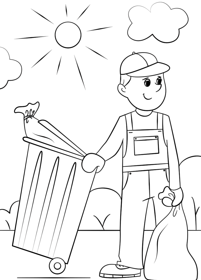 coloring book online garbage collector