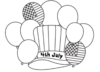 Online-Luftballons und ein USA-Hut