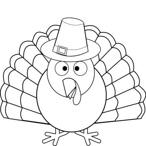 Livre de coloriage en ligne Dinde - Thanksgiving