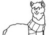 Online coloring book Alpaca wearing a scarf