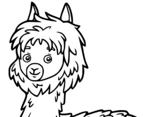 Online coloring book Alpaca from the fairy tale