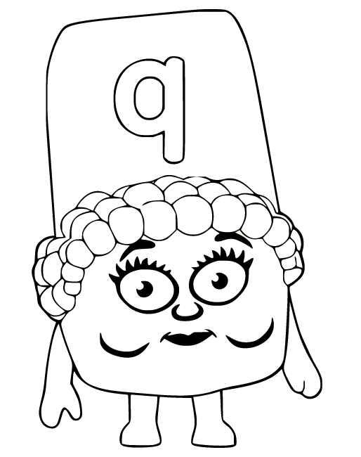 Omaľovánka Q písmenkové abecedy na vytlačenie