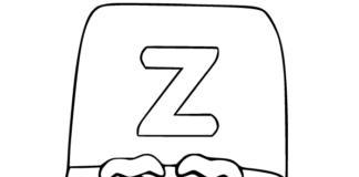 Livre de coloriage Alphablocks Z à imprimer pour les enfants