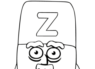Alphablocks Z malebog til børn til udskrivning