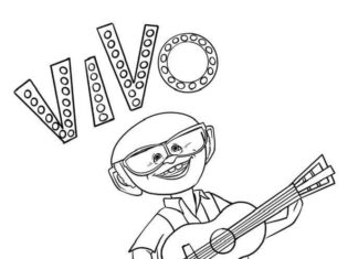Livro online para colorir Andreas e seu violão