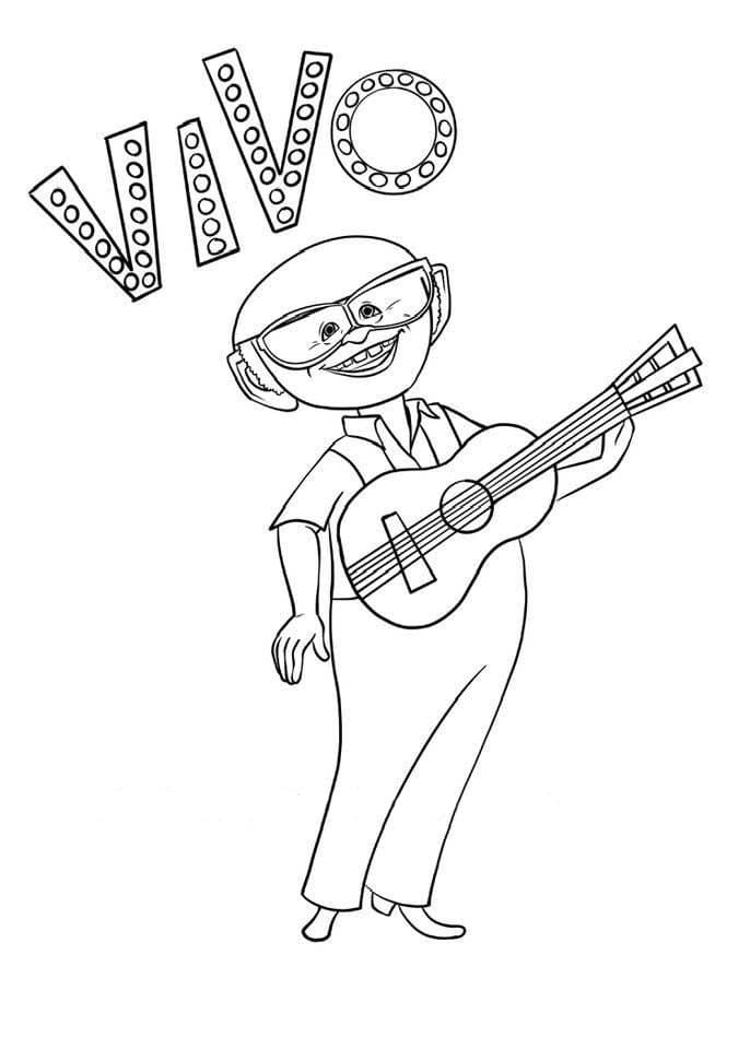 Online coloring book Andreas and his guitar