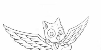Anime Fairy Tail malebog til udskrivning