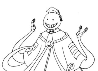 Assassination Classroom printable coloring book with anime