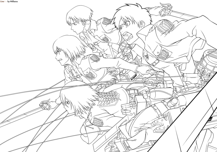 Attack On Titan coloring book to print