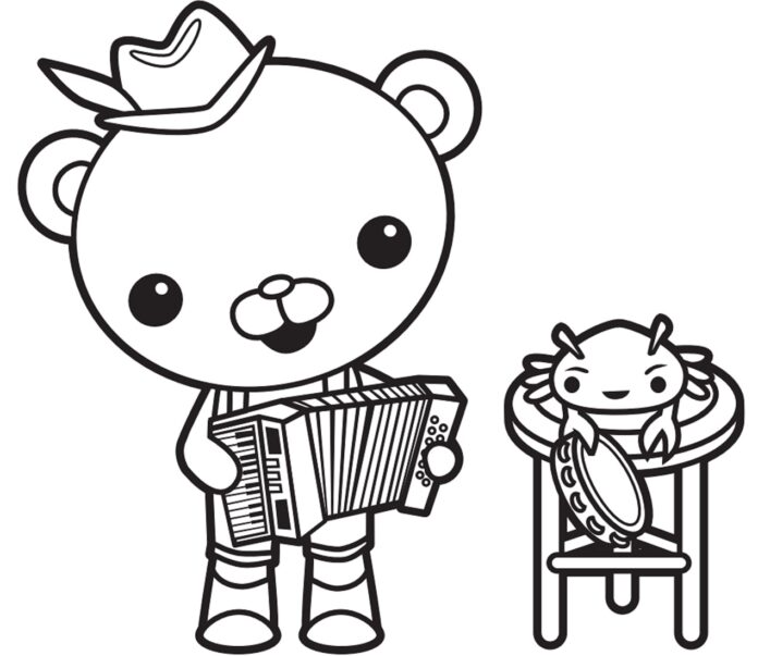Online coloring book Barnacles playing the accordion