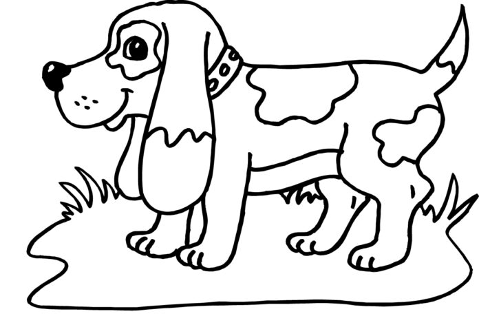Online-Malbuch Beagle Hund für Kinder