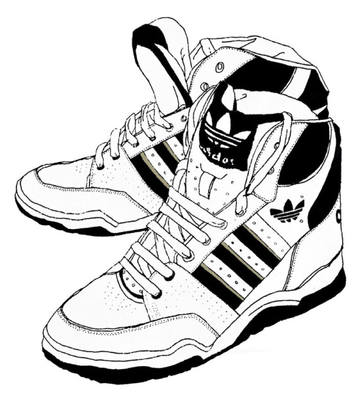 Online värityskirja Adidas kengät