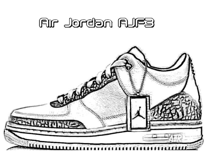 Livre de coloriage en ligne Chaussures de basket-ball Nike Jordan