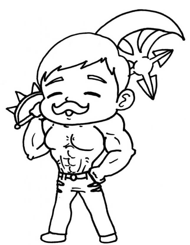 Chibi Escanor coloring book to print and online
