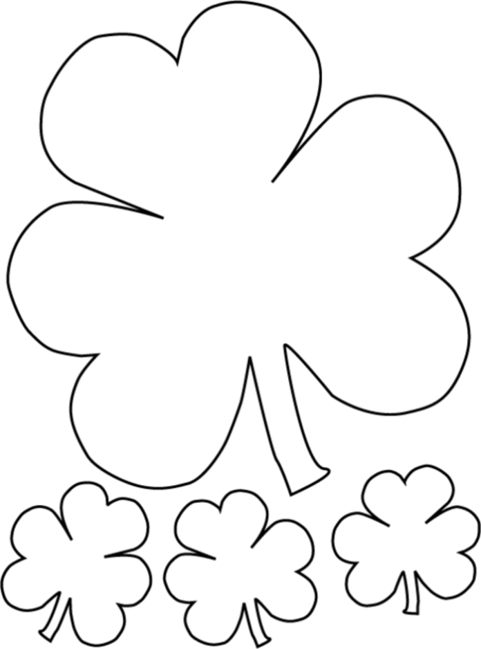 Livre de coloriage en ligne de la Saint-Patrick Trèfle à quatre feuilles