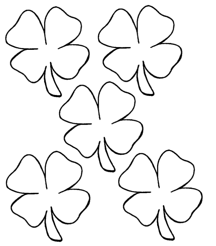 Livre de coloriage en ligne Trèfles à quatre feuilles