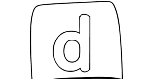 Druckbares Malbuch D Alphablocks für Kinder