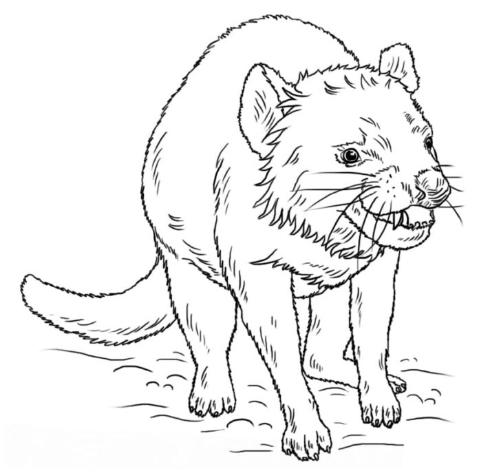 Online coloring book The Tasmanian Devil of Australia