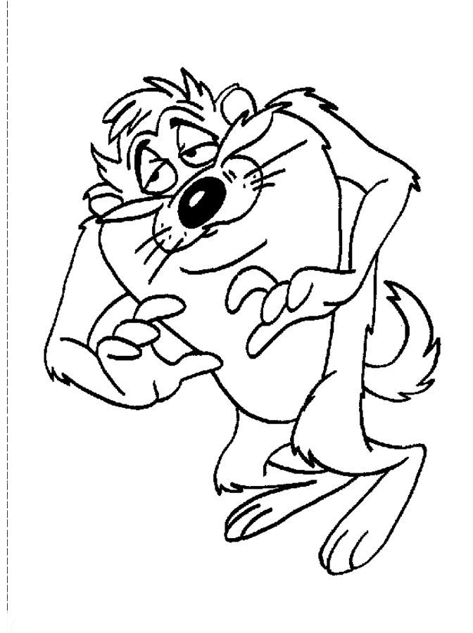 Online-Malbuch Der Tasmanische Teufel aus dem Zeichentrickfilm