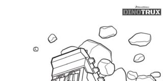 Página de coloração Dinotrux do desenho animado para as crianças imprimirem