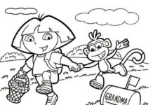 Online-Malbuch Dora und das Abenteuer