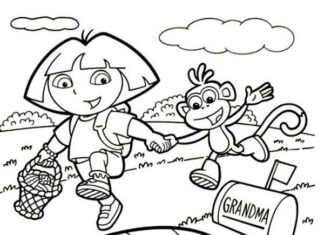 Färgbok online Dora och äventyret