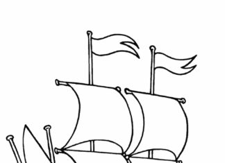 Online omaľovánka Kolumbov deň loď Santa Maria
