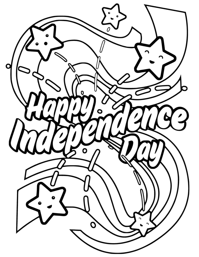 Färgbok på nätet USA:s självständighetsdag 4 juli