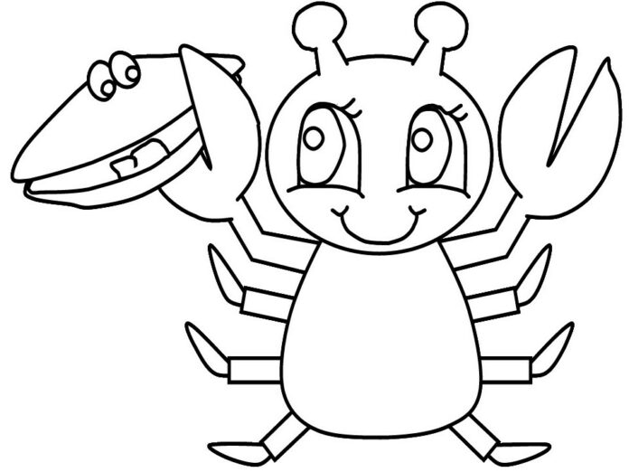 Online coloring book The lobster for kids