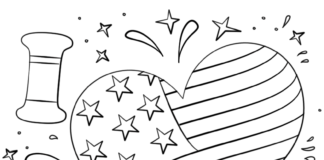Livre de coloriage en ligne Independence Day love usa